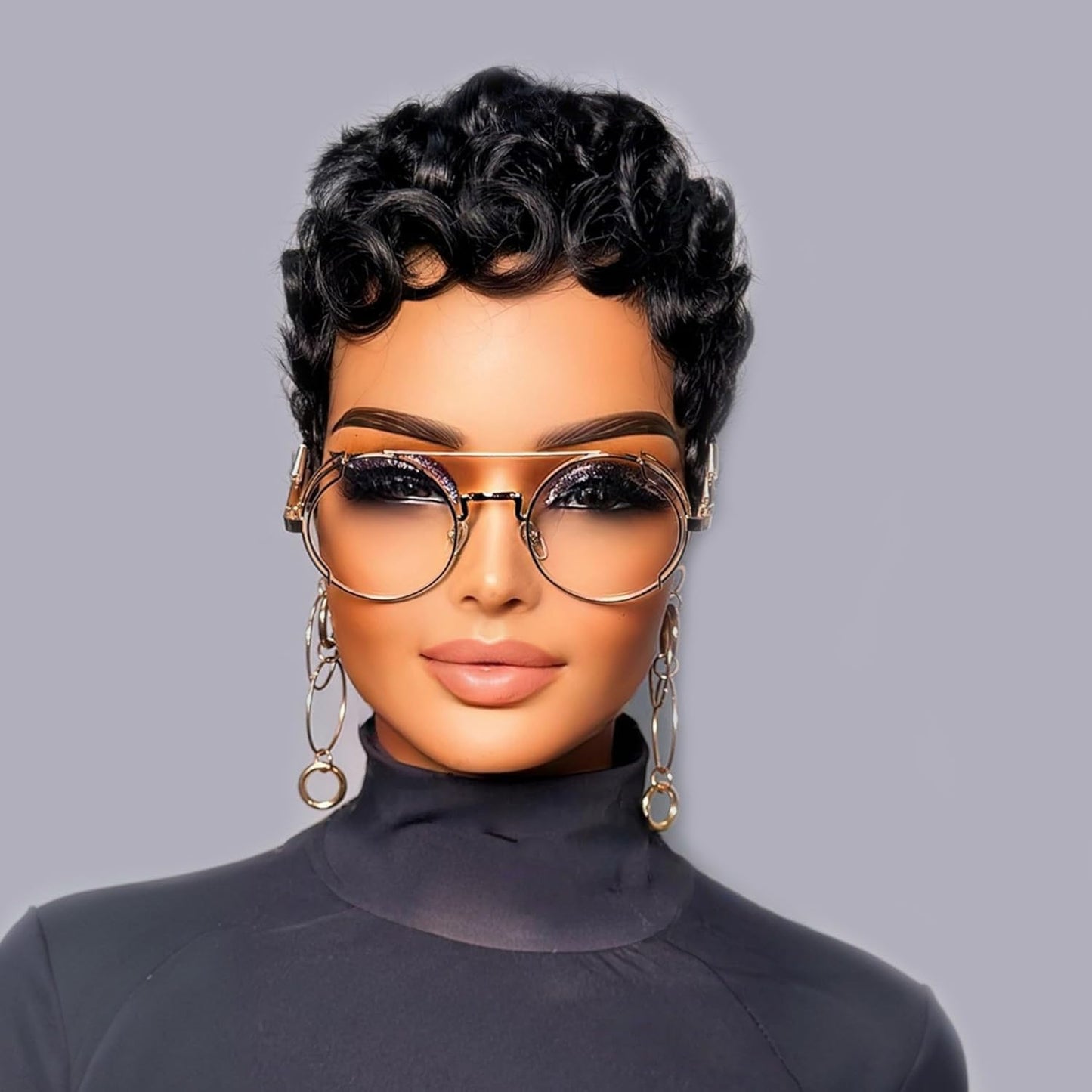 Jgzpfo Pixie Cut Wig Human Hair for Black Women Short Pixie Cut Wigs Natural Looking 100% Real Human Hair Wigs Glueless Full Machine Made Wigs for Black Women (C-025 1B)