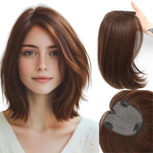 Hair Toppers for Women - Large Base Clip-In Hair Pieces | 15-Inch Fake Bangs for Thinning Hair