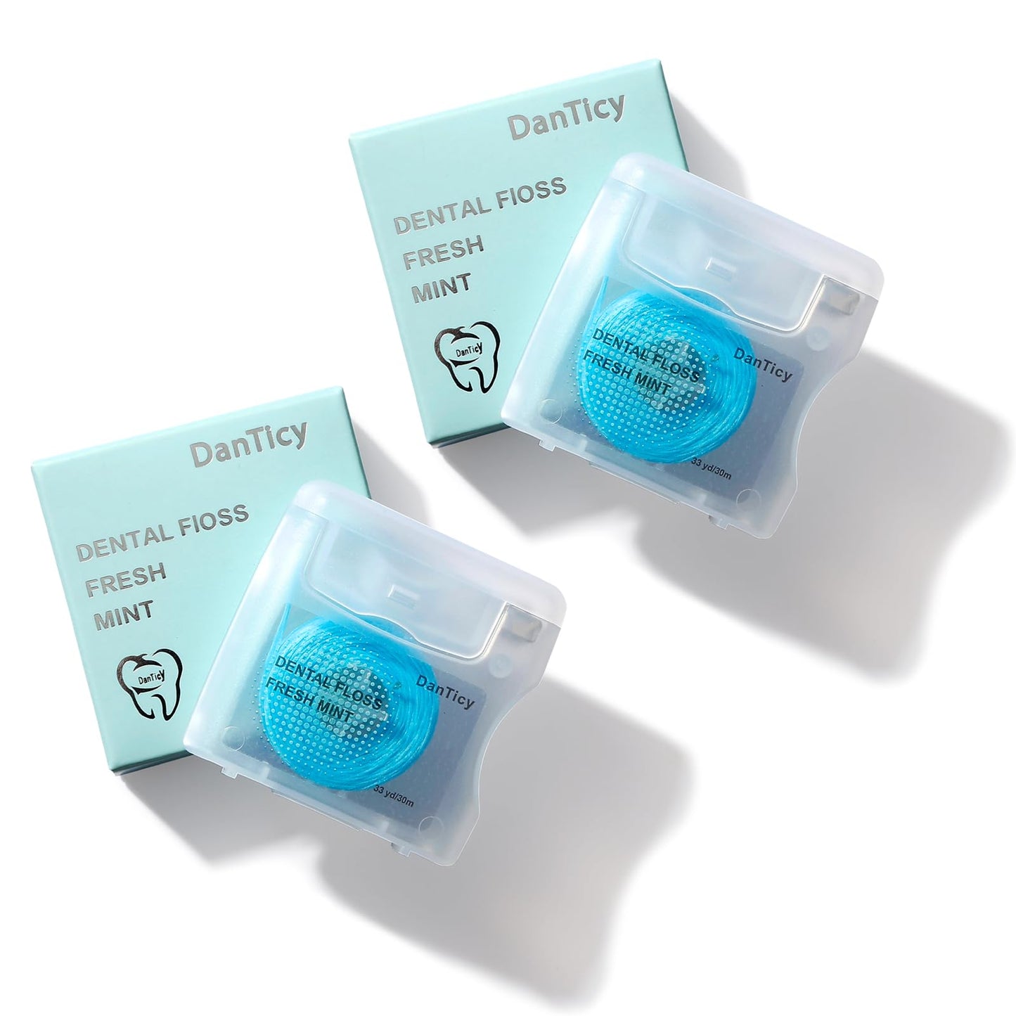 Coconut-Oil Infused Woven Dental Floss,Deep Clean Natural Vegetable Waxed Floss,Extra Wide Cleaning and Slides Smoothly & Easily,PFAS Free | Mint Flavored(33 Yds x 2 Unit)