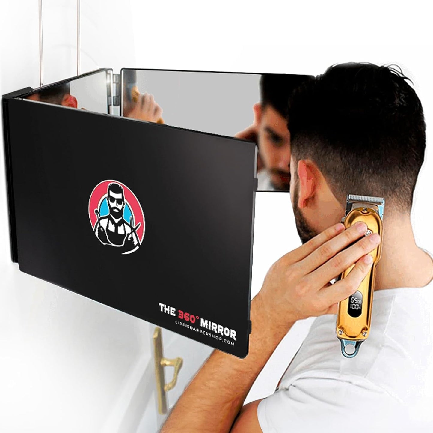 360 Mirror - Adjustable 3-Way Trifold Mirror for Self Hair Cutting | Ideal for Men & Women