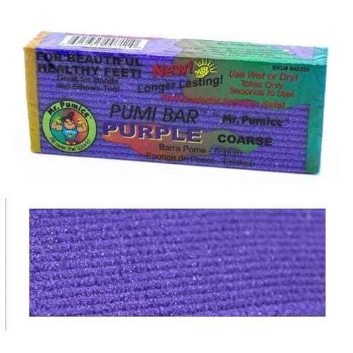 Mr. Pumice Purple PUMI Bar - Extra-Coarse, Pumice Stone for Feet Callus Remover, Pedicure Tools for Feet, Foot Scrubber for Dead Skin Remover, Foot Care, 4 Pack