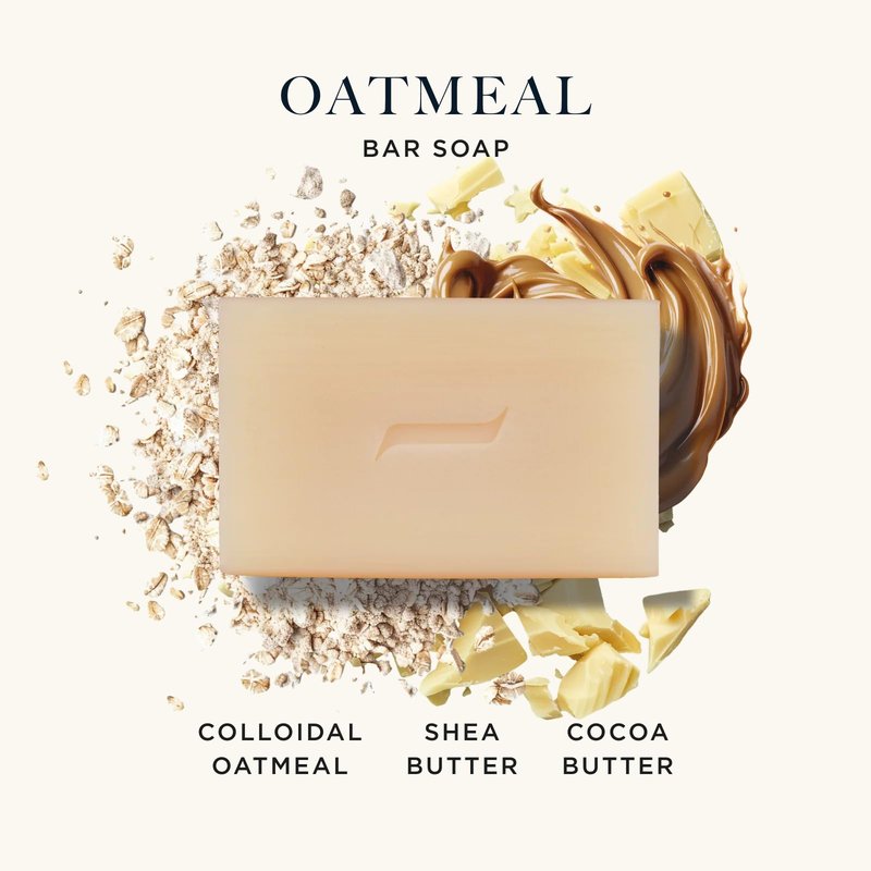 Caswell-Massey Oatmeal Bar Soap - Soothing Colloidal Oatmeal, Shea Butter and Cocoa Butter - Gentle Moisturizing Soap for Sensitive and Dry Skin - Plant-Based and Cruelty-Free - Made in USA - 5.8 oz