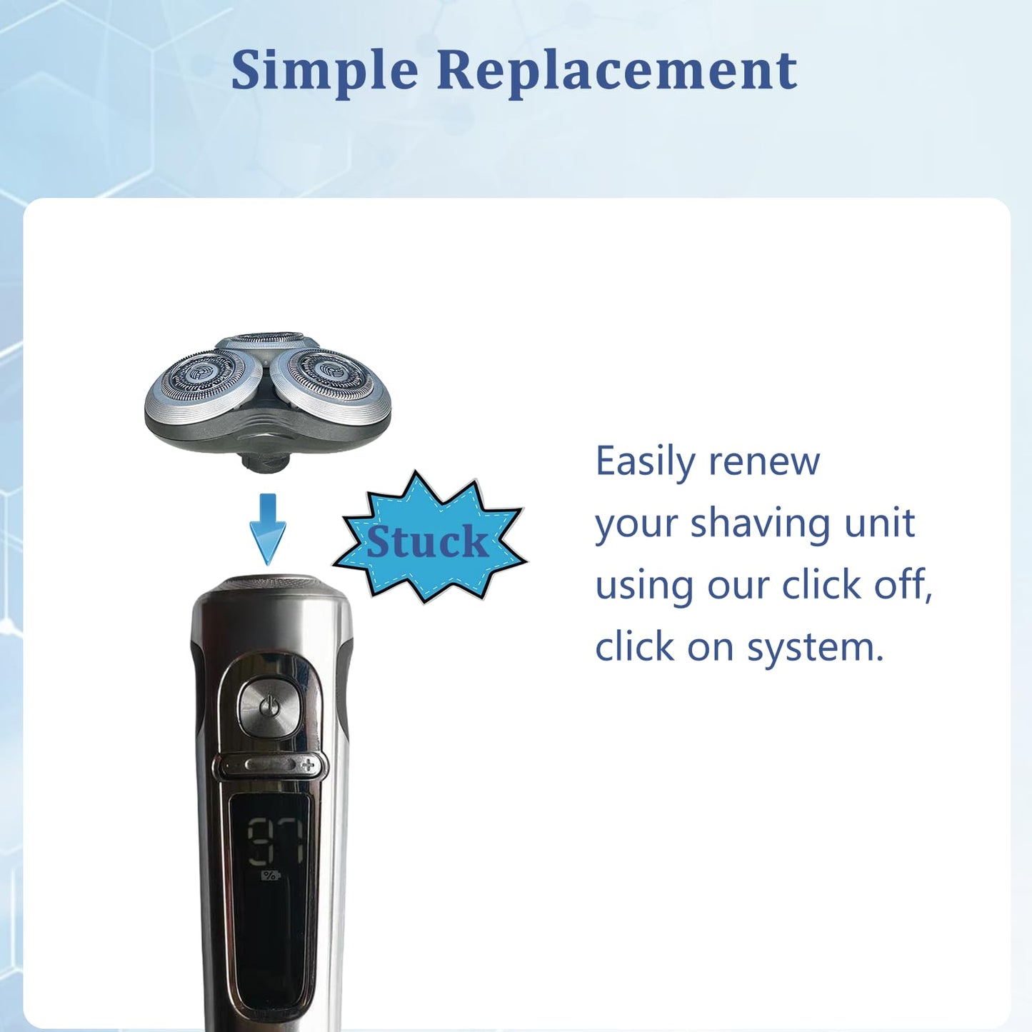 New Silvery SH90/80/70 One Blade Replacement Heads Compatible with Philips Norelco S9000/8000/7000 ，Fit for 9XXX,7310,7340,7530,7740,7880, 7950 etc (Silvery)