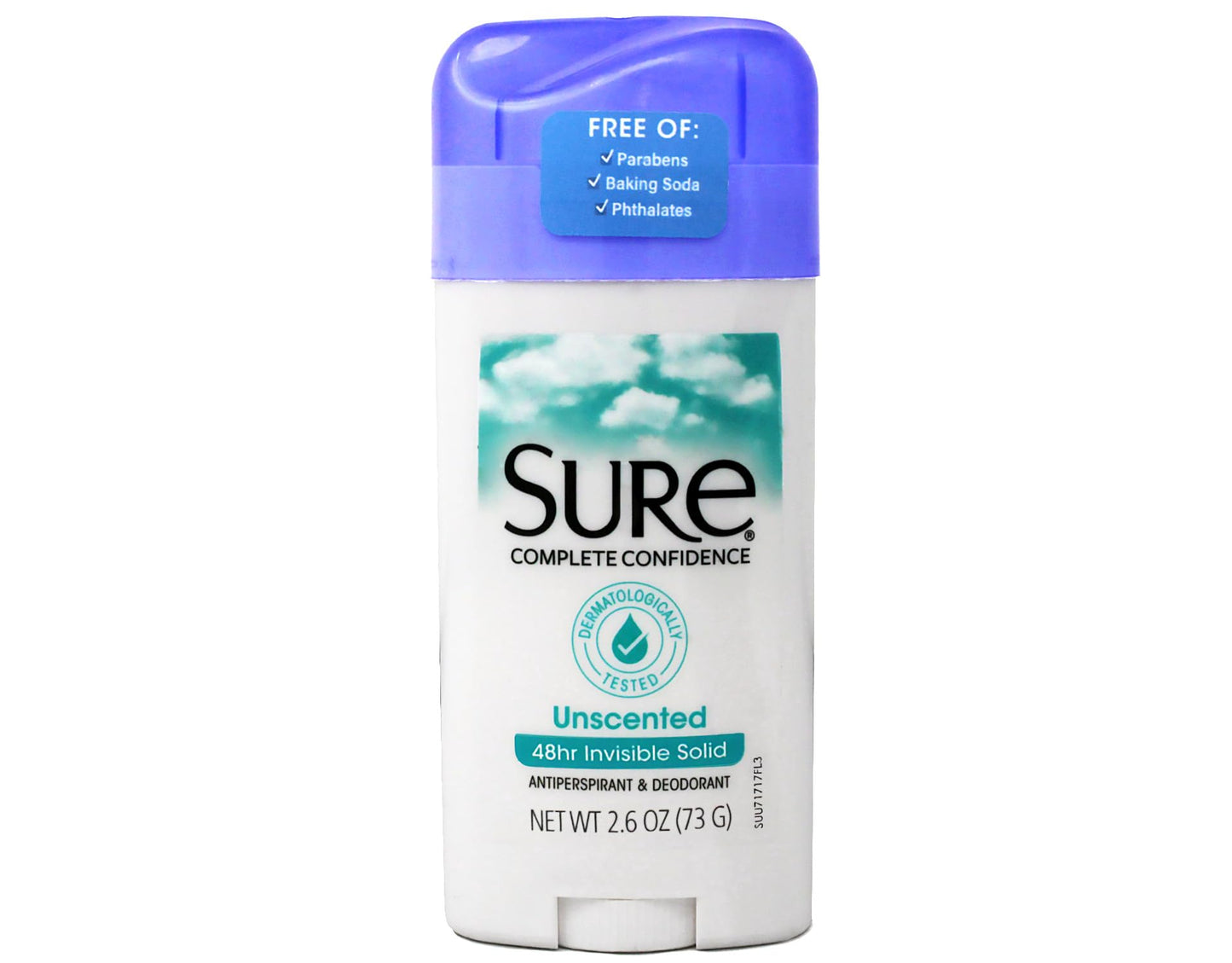 Sure Anti-Perspirant Deodorant Invisible Solid Unscented 2.60 oz (Pack of 10)