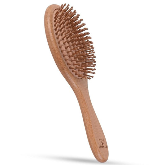 Bamboo Hair Growth Brush - Natural Bristle Detangling Paddle for All Hair Types | Ergonomic Handle for Men & Women