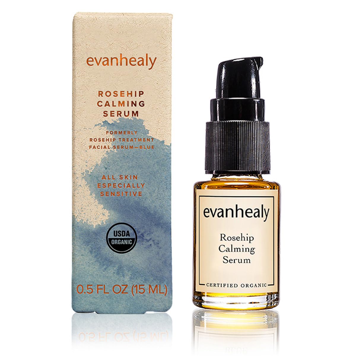 evanhealy Rosehip Calming Serum | Blue Skin Care Line with Organic Whole Essential Oils | Nurturing, Soothing Facial Oil Serum | Organic Facial Oil For Sensitive, Reactive Skin