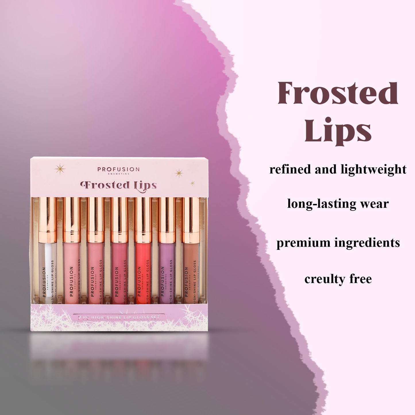 Frosted Lip Gloss Set - High Shine Finish | Vegan & Cruelty-Free, Perfect for Holiday Parties