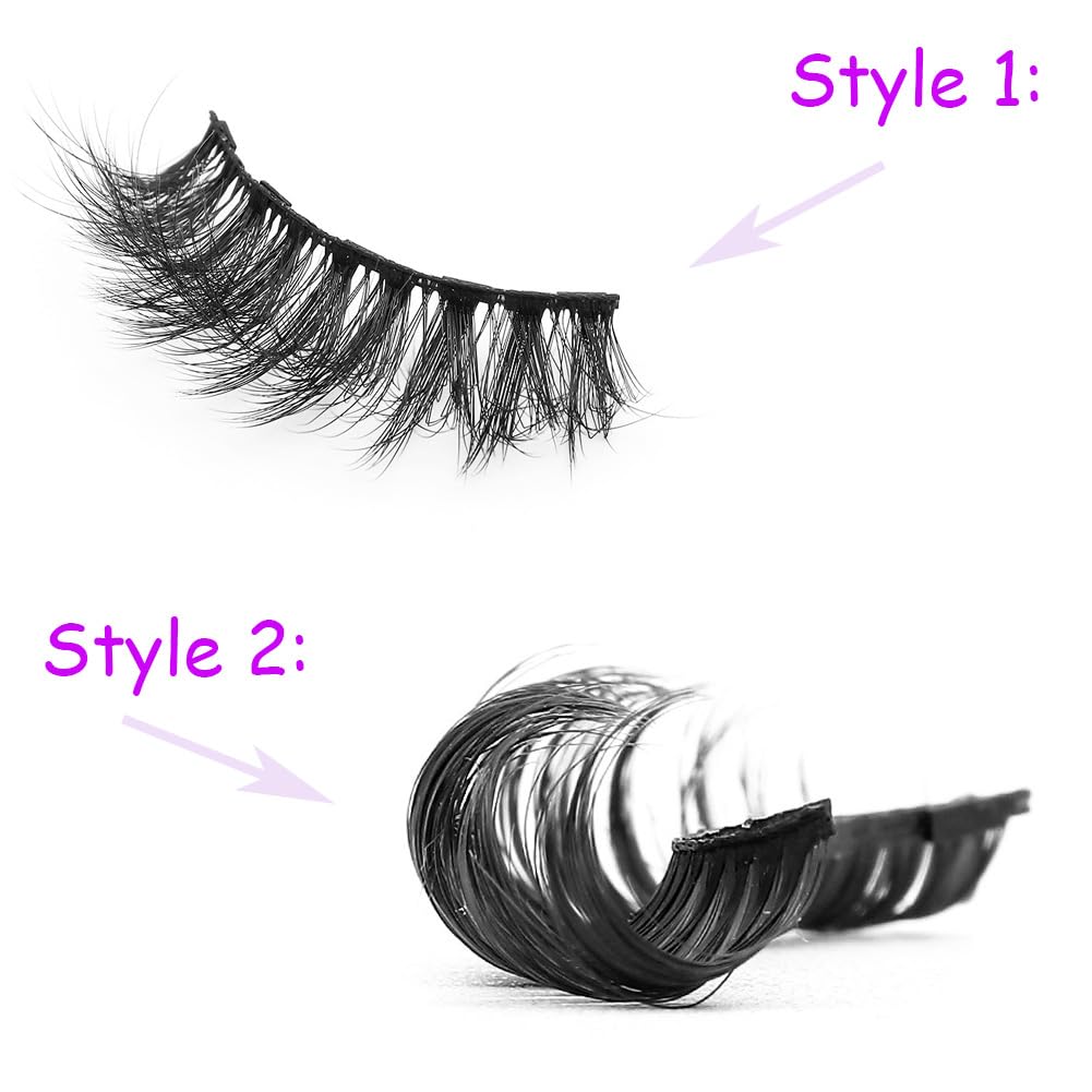 Magnetic Eyelashes Extensions 4Pairs 2Styles Extension Eyelashes Kit,Eyelashes Magnetic Eyelashes With Eyeliner and Tweezer, Natural Look Reusable Magnetic Eyelashes Extensions