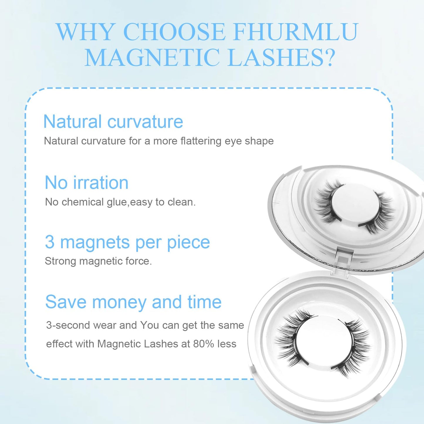 Magnetic Eyelashes with Applicator,Reusable Magnetic Eyelashes Natural Look,Easy to Wear and Remove Soft Lashes kit No Liner Needed(Wild)