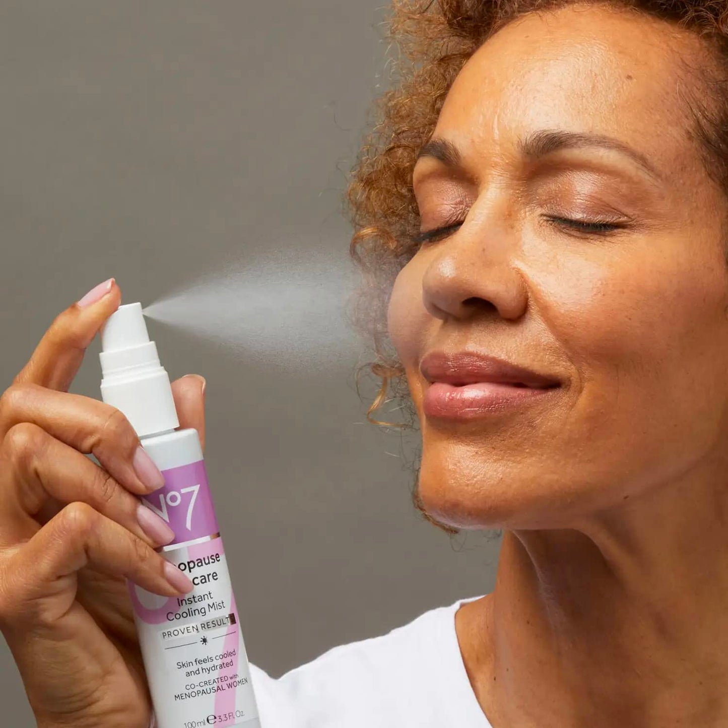 No7 Menopause Skincare Instant Cooling Mist - All Over Cooling Facial Mist for Daily Menopause Relief of Hot Flashes - Moisturizing Glycerine + Refreshing Rosewater Calms & Smoothes Dry Skin (100 ml)