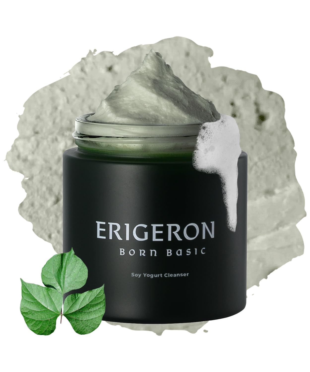 ERIGERON Heartleaf Facial Cleanser, Face Mask, Greek Yogurt Cleanser, Soothing, Deep Pore Scrubber & Face Wash with Green Tea, Blackhead Remover, Korean Skin Care (3.38 fl.oz.)