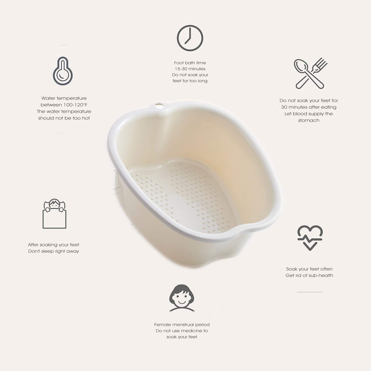 AMOBON Foot Soaking Bath Basin: Plastic Foot Spa Basin for Soaking Feet - Foot Soaking Tub with Massage Dots - Roomy Foot Soak Bucket for Water Spa and Foot Massage (Purple)