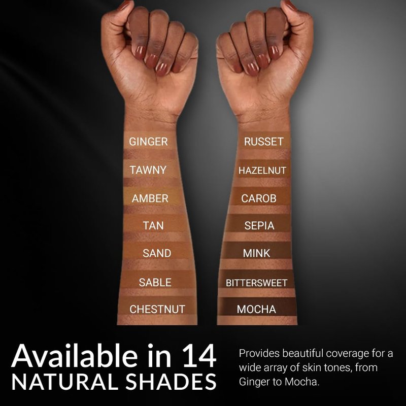Cream To Powder Foundation by Flori Roberts, Full Coverage for Women of Color or Deeper Skin Tones, Long Lasting Makeup, Matte Finish, Covers Uneven Complexion and Hides Imperfections, 0.30 oz