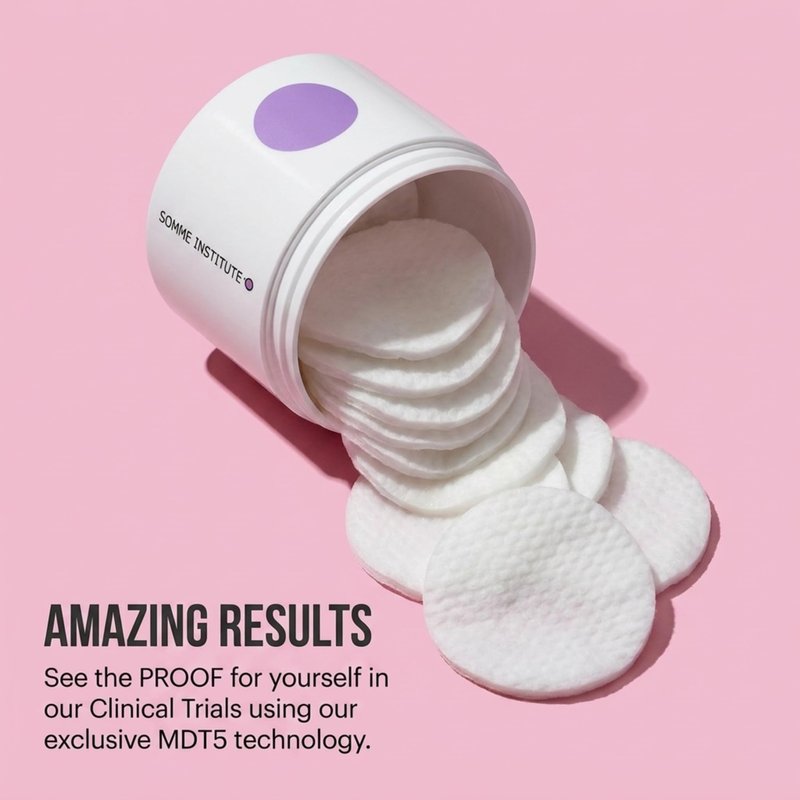 Exfoliating Glycolic Acid Pads | Anti-Aging, Smoothing, Resurfacing | Somme Institute Transport Alcohol-Free Brightening for Gentle Dirt Removal and Pore Cleansing | 50 Ct.