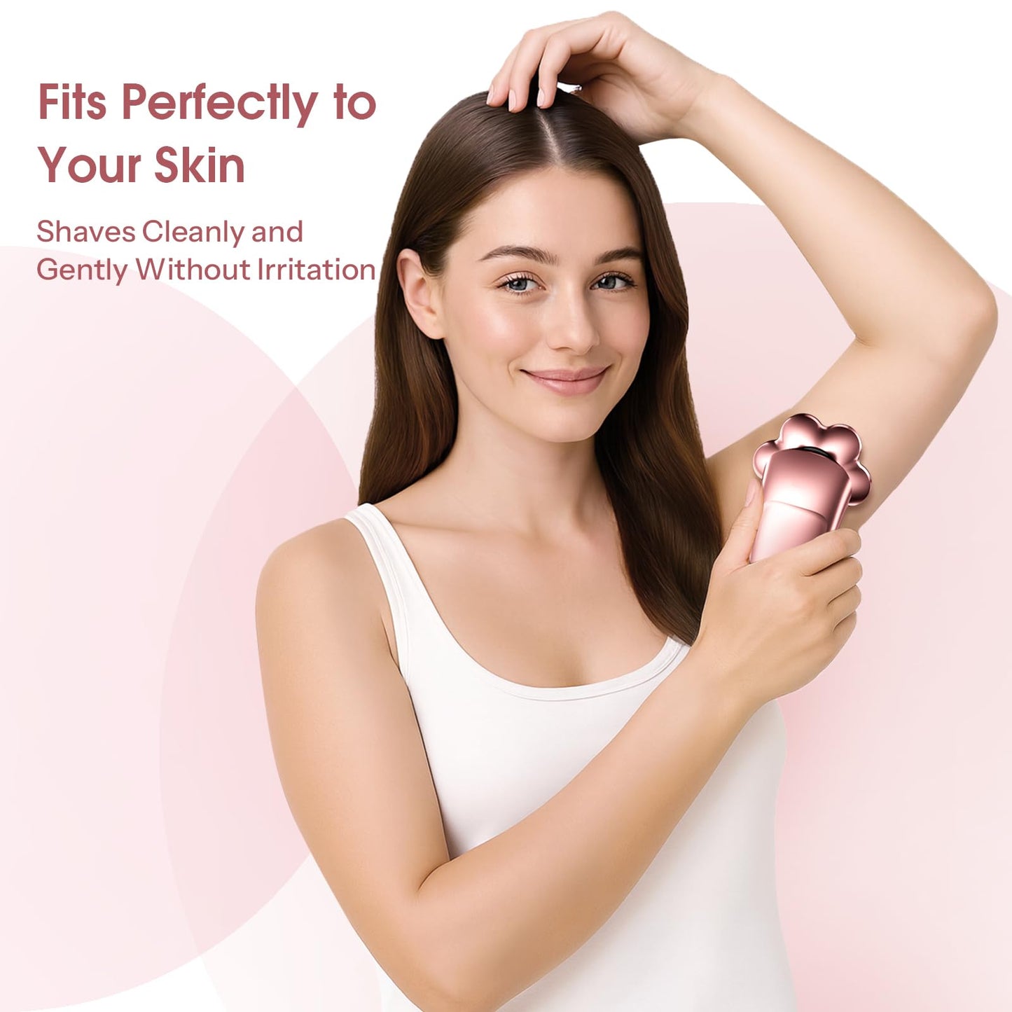 Electric Razors for Women Legs: 5-in-1 Rechargeable Body Shaver, 7D Wet & Dry Bikini Trimmer, IPX7 Waterproof Lady Hair Remover for Face Underarms Pubic, Rose Pink