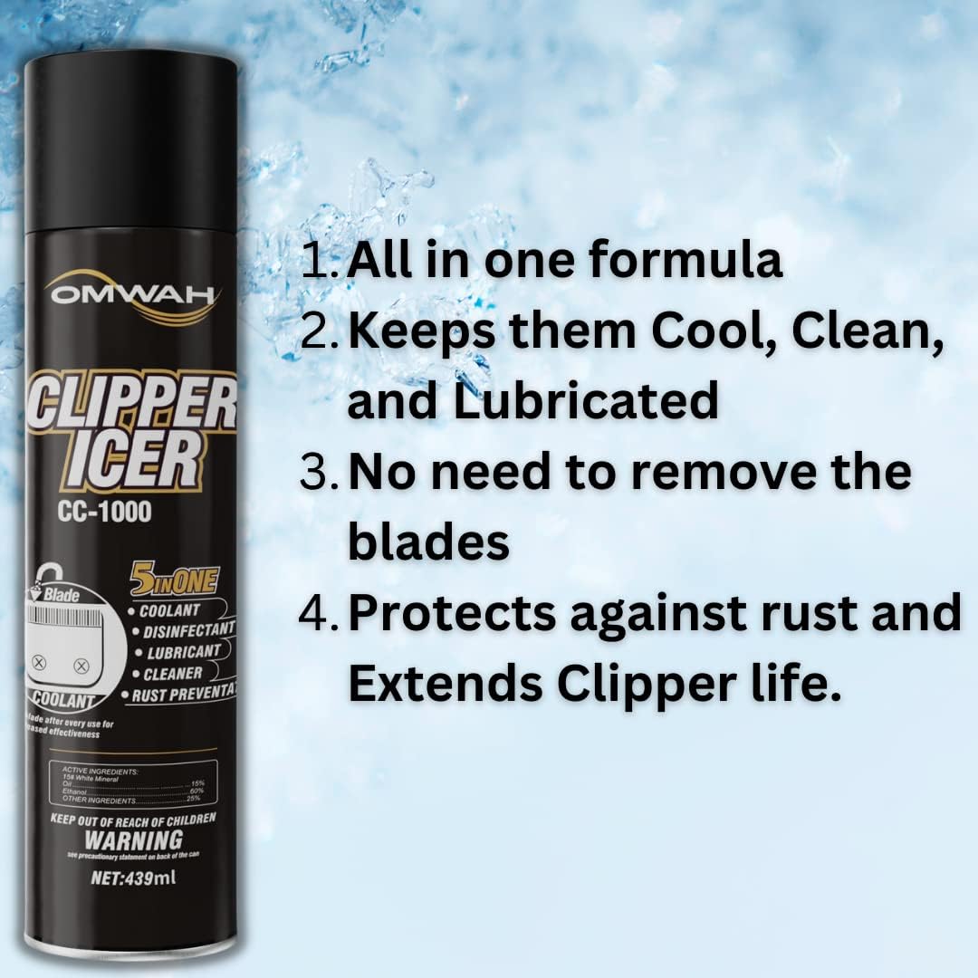 OMWAH 5-In-1 Clipper Spray - Blade Cleaner & Lubricant | 15 oz.