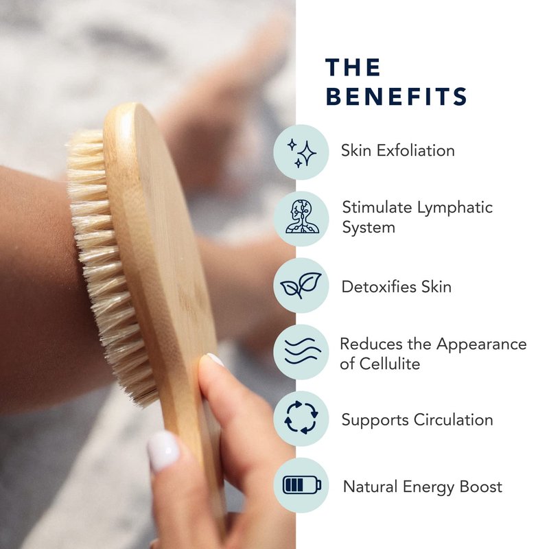 Travel Dry Brush Gift Set Bundle, Certified Organic Coconut Oil Travel Tube, Sustainable Bamboo Body Scrub Brush, Bundle for Skin Care, Great Gift, Exfoliation - Conscious Coconut