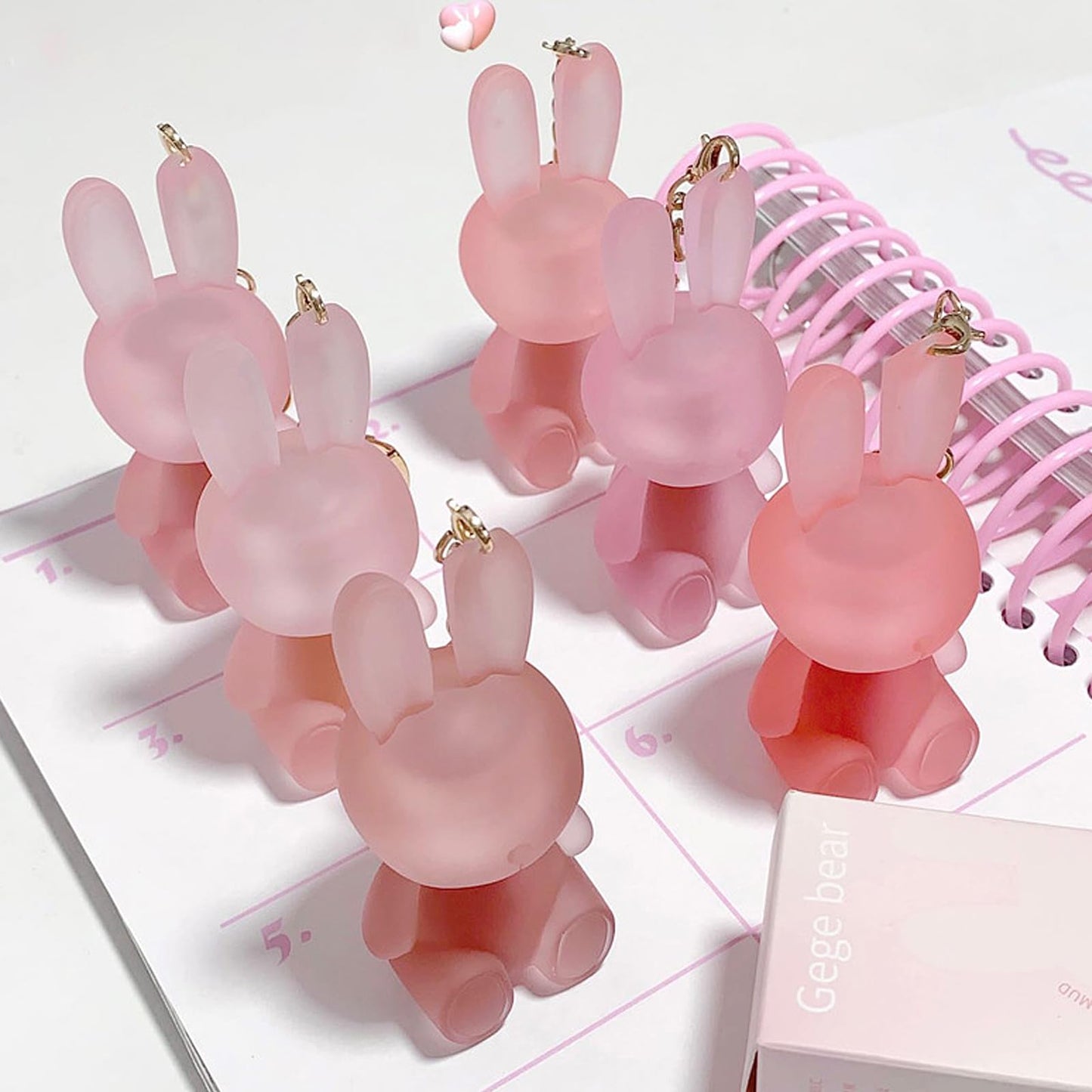 LuckNest 4 Colors Velvet Matte Liquid Lipstick set, Cute Rabbit Lip Glaze 2 in 1 Key Chain Lip Gloss Lip Stain, Waterproof Non-Stick Cup Long Lasting Lip Clay Cute Lip Makeup for Girls