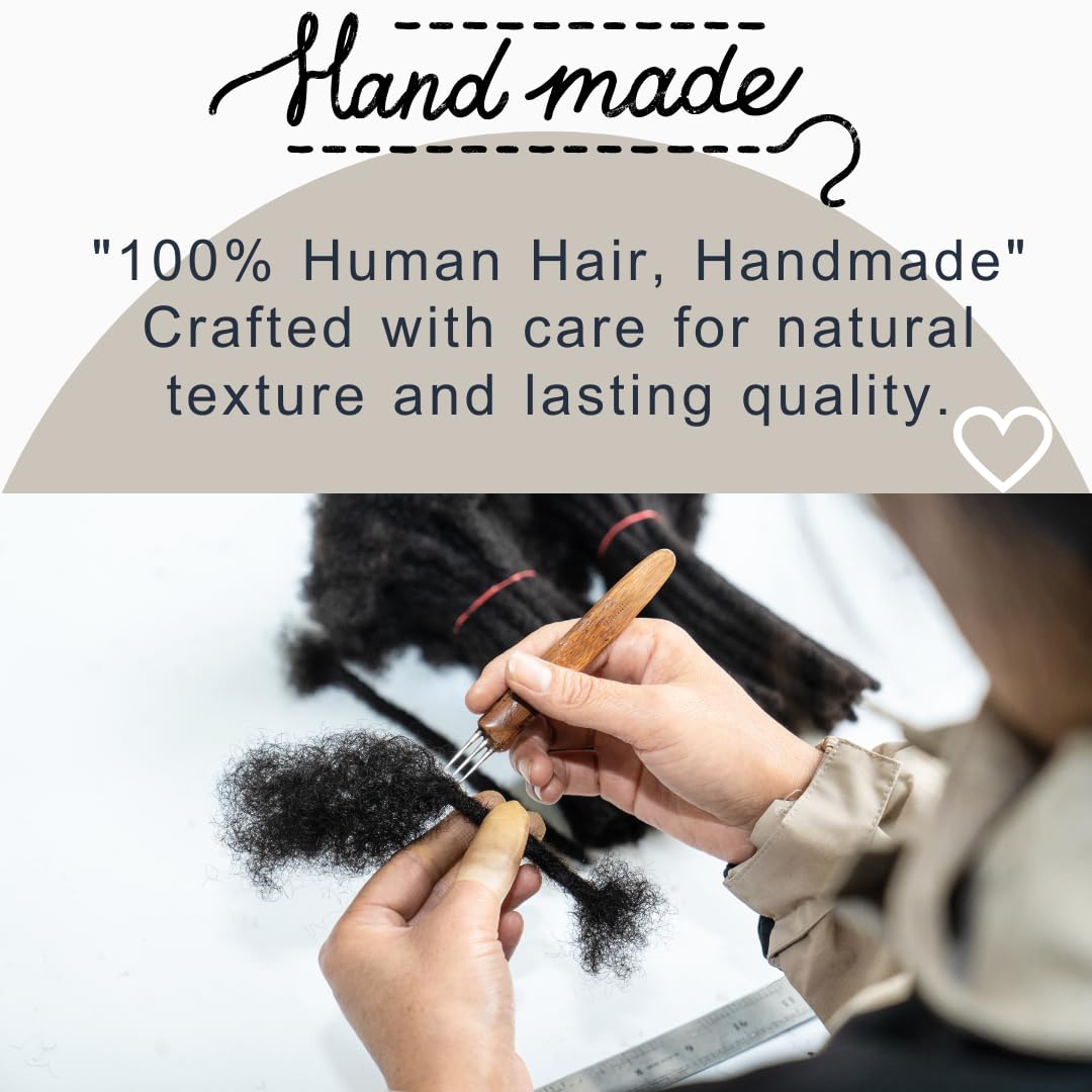 LinkMai 0.2-0.8cm Locs 8-18 I nch 20 Strands 100% Real Human Hair Dreadlock Extensions for Man/Women Permanent Loc Extensions Bundles Can Be Dyed Bleached Curled & Twisted (0.8CM, 1B, 8 INCH)