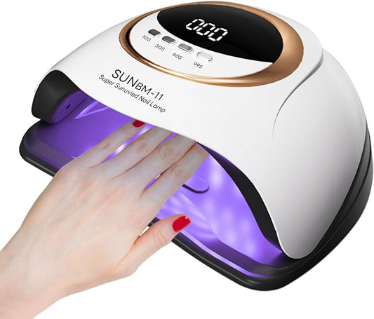 Professional 180W UV LED Nail Lamp - Fast Gel Nail Dryer with 4 Timer Settings & LCD Display