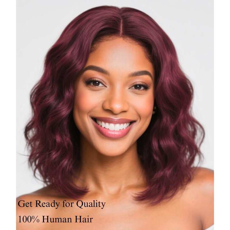 Dark Burgundy Wine Color Human Hair Bundles - Body Wave, 12A Virgin Remy, Soft & Thick | 10-12-14 Inch