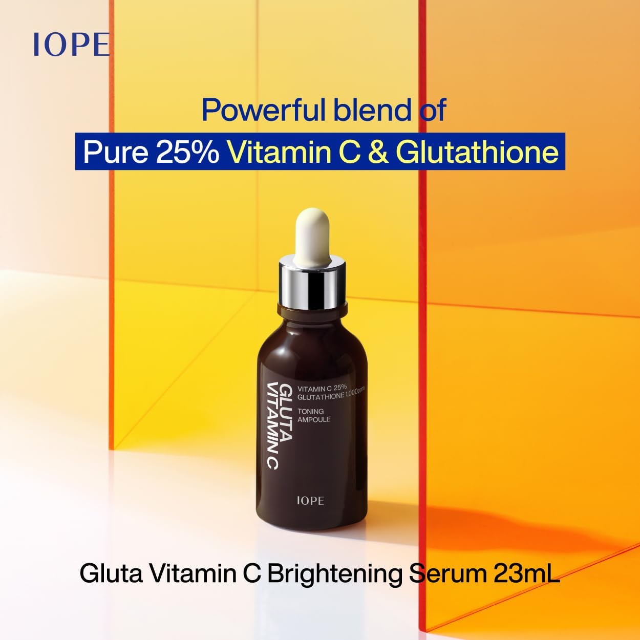 IOPE Gluta Vitamin C Brightening Serum | 25% Pure Vitamin-C and 1,000ppm Glutathione, Anti-Aging and Anti-Oxidant, Reduces Dark Spots, Korean Skincare, 0.78oz.