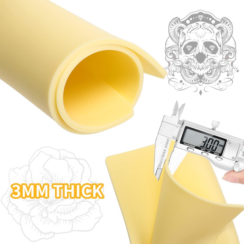 12 Pcs Tattoo Fake Skin Kit, 3mm 12x8in Thick Pound of Flesh Tattoo for Tattooing, Blank Tattoo Practice Skin for Tattoo Beginner & Experienced Tattoo Artist (12x8in-12pcs)