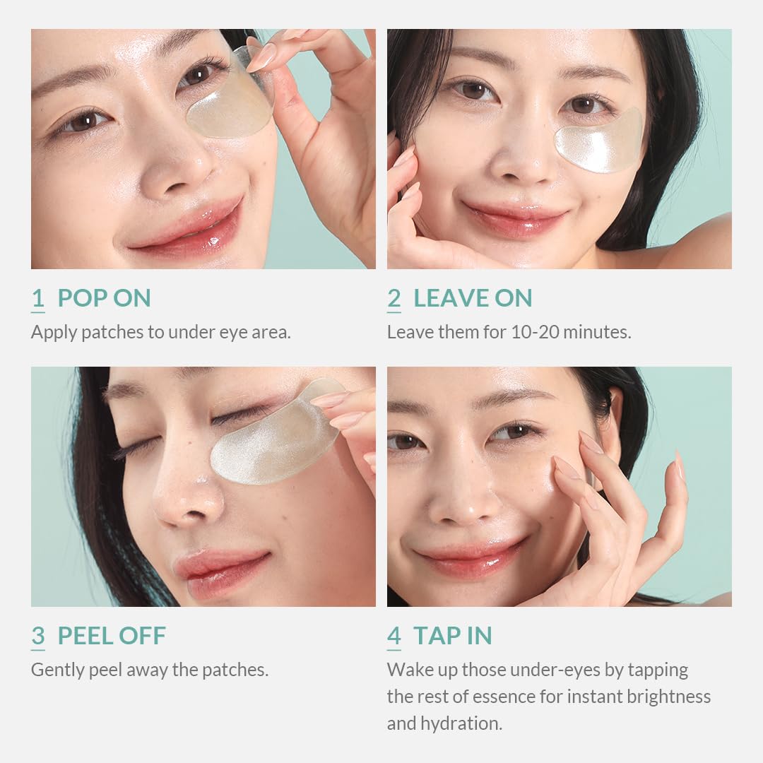 MIZON Cicaluronic Vegan De-puffing Eye Gel Patch, 24K Gold & Cica Under Eye Mask, Reduces Puffy Eyes, Dark Circles and Wrinkles Excellent for on the Go Package (21 pairs)