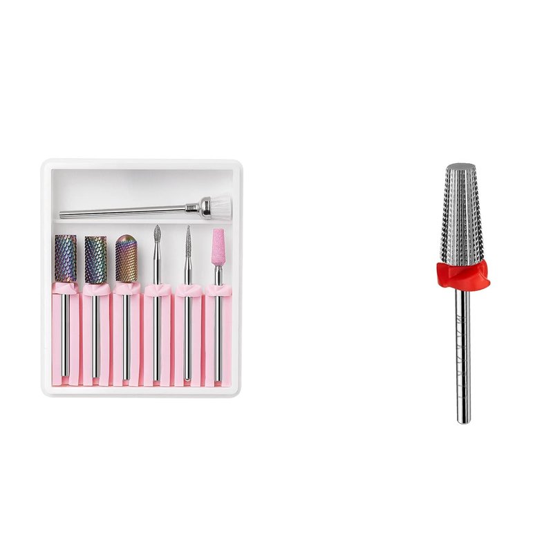 Makartt 7Pcs Nail Drill Bit Set - Tungsten Carbide Bits for Acrylic & Gel Nail Removal | Professional Nail Care Tools