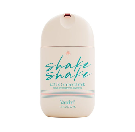 Vacation Shake Shake SPF 50 Mineral Face Sunscreen, 1.7 Fluid Ounces - Non-Nano Zinc Oxide, Non-Comedogenic, Streak-Free, Water-Resistant, Broad Spectrum, Moisturizer with SPF, Vegan