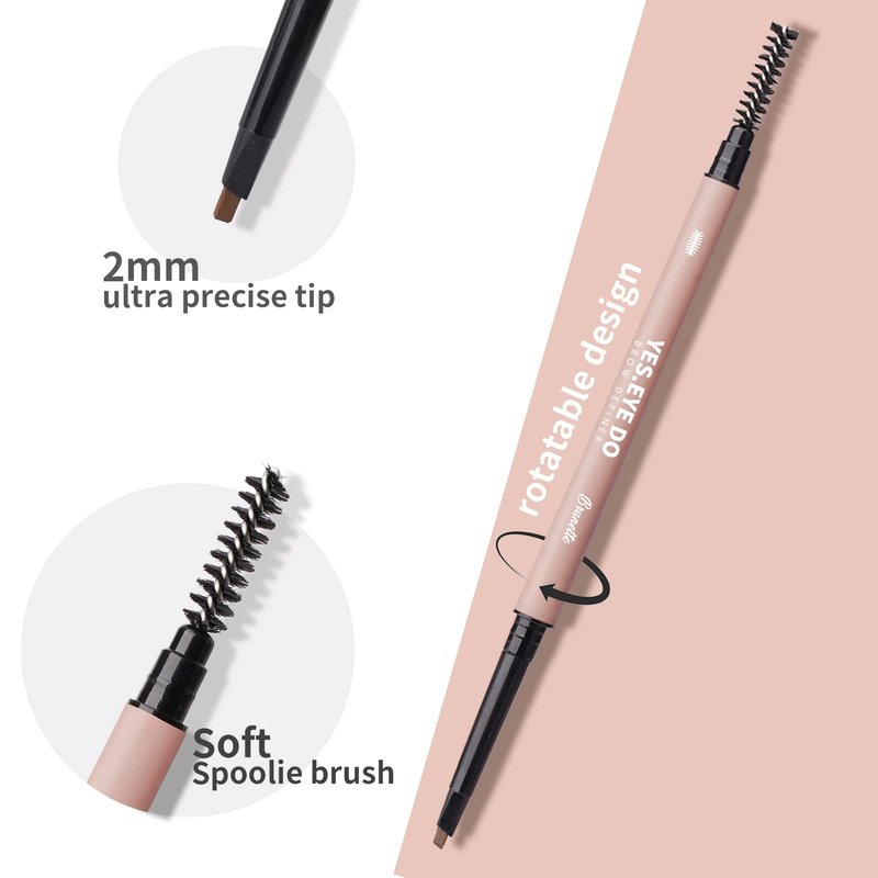 Grey Eyebrow Pencil for Older Women, Natural Brow Pencil for Grey Hair, Ultra-Fine Hair Stroke Eyebrow Pencil with Spoolie, Waterproof & Long-Lasting, No Harsh Dark Look, YES.EYE DO