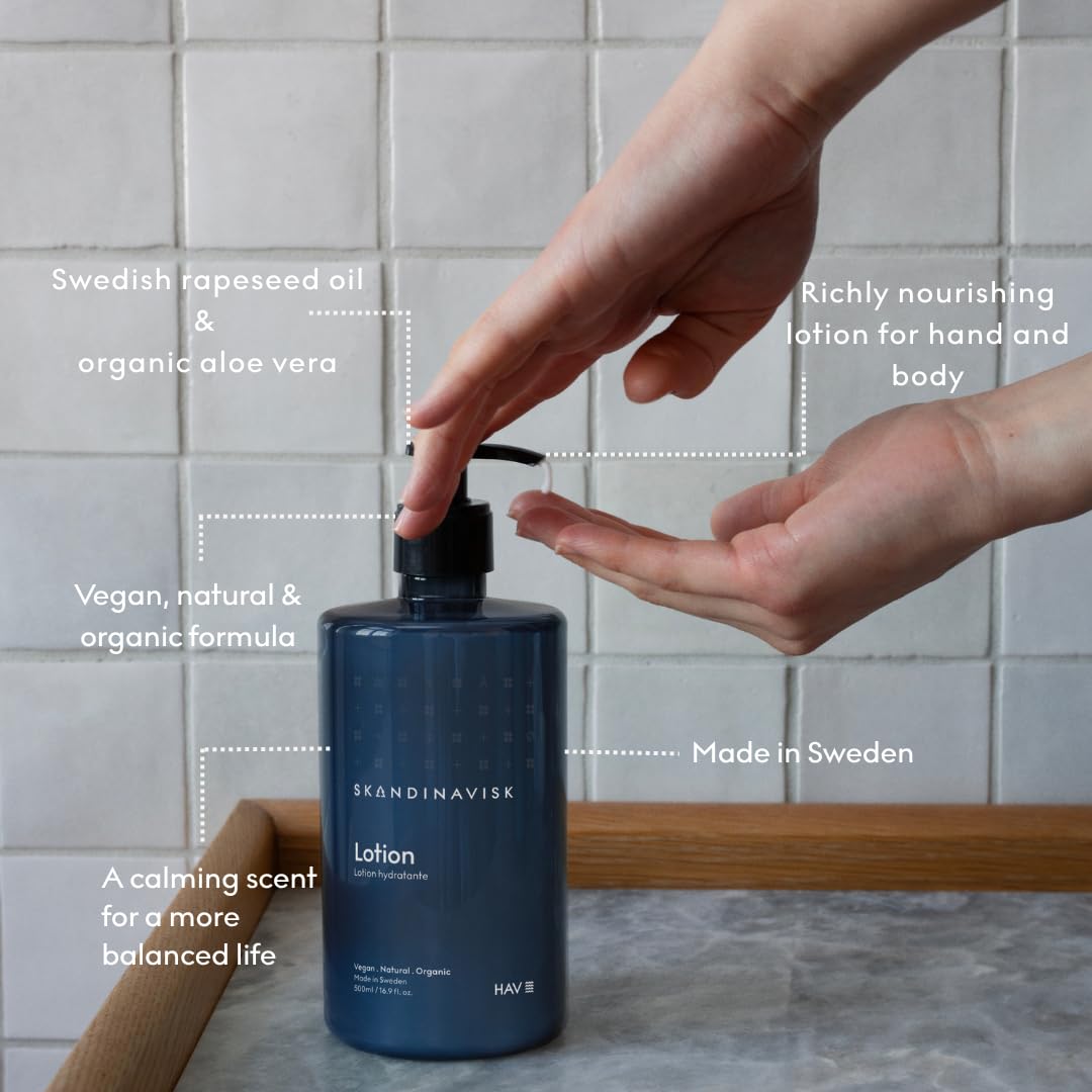 Skandinavisk HAV ‘Sea’ Hand Body Lotion, Salt spray and sea kelp, hawthorn and beach rose, 16.91 fl. oz.