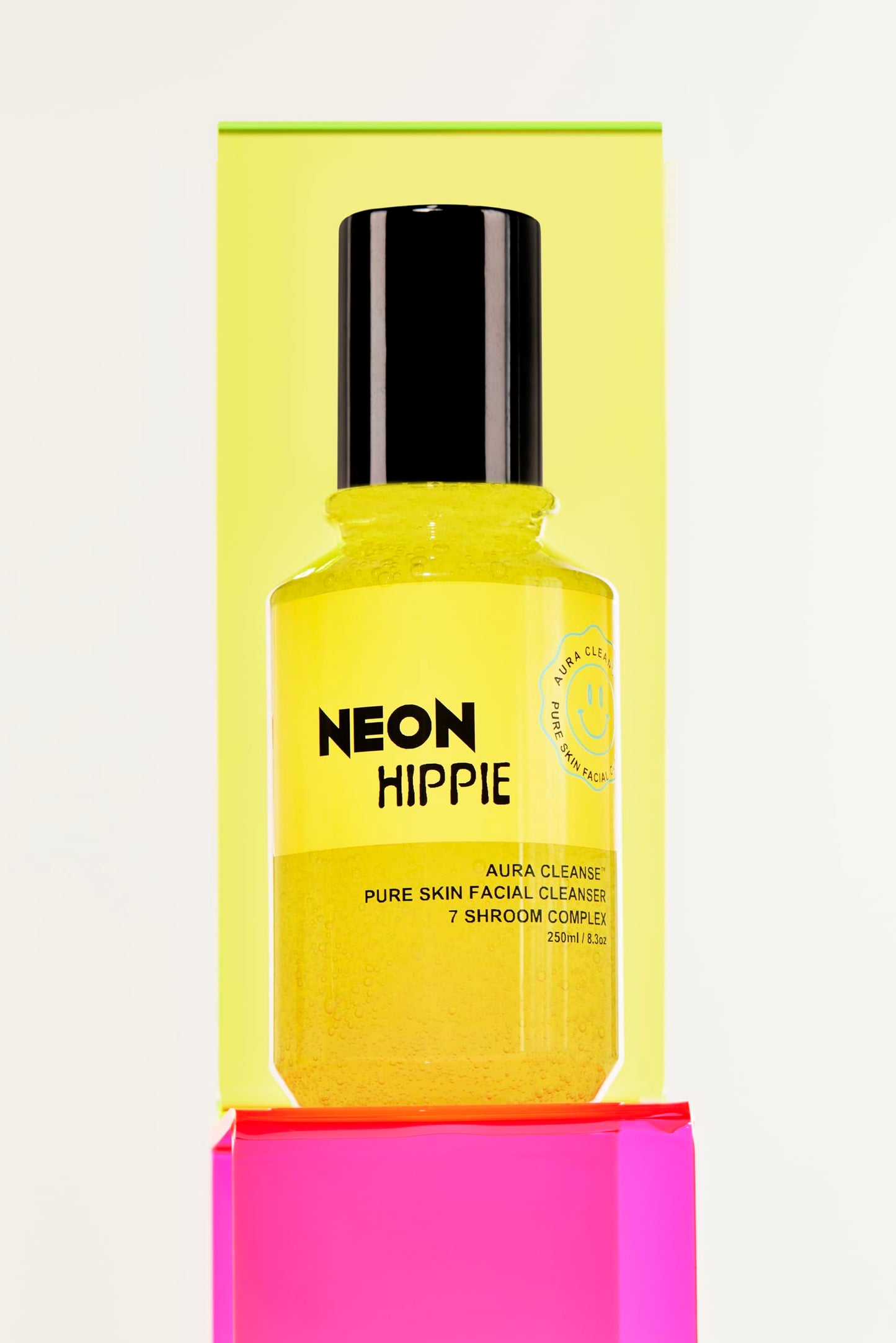 Neon Hippie Aura Cleanse Face Wash - gel face wash with pump 7 mushroom complex soft foaming washes clean leaves skin soft