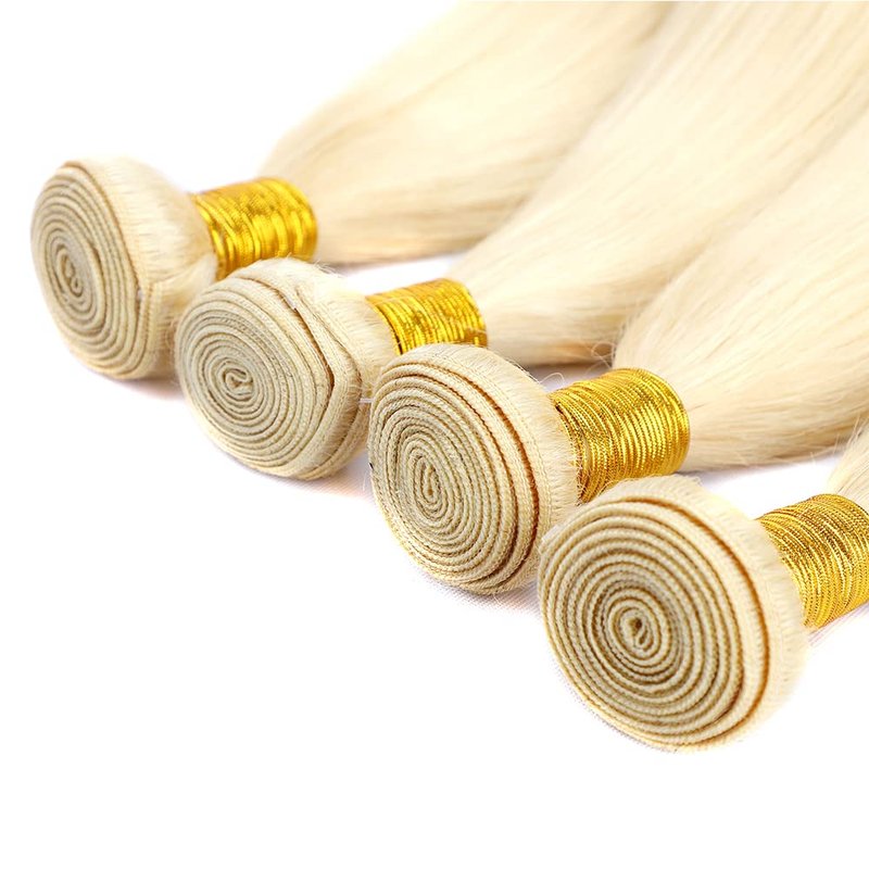 613 Straight Bundles Honey Blonde Human Hair Bundles Grade 8A Brazilian Remy Hair Weaves Extensions For Women 8 10 12 Inch