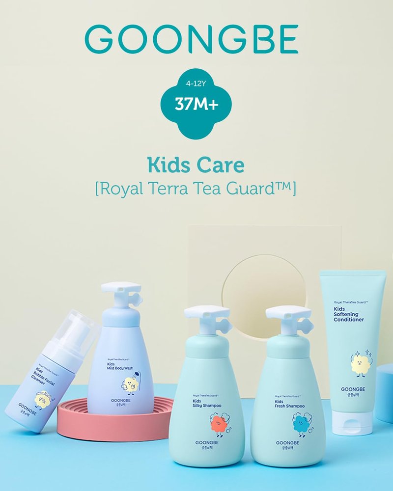 GOONGBE Kids' Korean Silicone-Free Low pH Fresh Shampoo & Conditioner for Sensitive Scalp - Deep Cleansing for Oily Scalps & Softening for Weak, Frizzy Hair - Allergen-Free Scent, 10.1 fl.oz & 6.76 oz