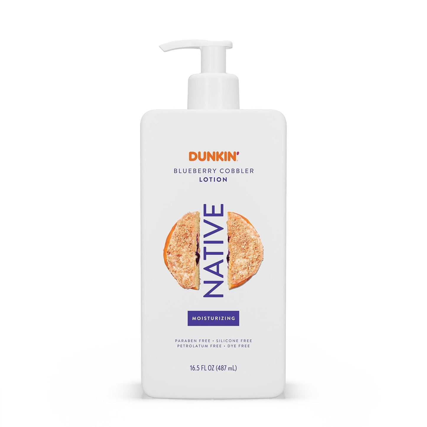 Native Body Lotion - Dunkin Blueberry Cobbler Moisturizer for Dry Skin | 16.5 oz Plant-Based Formula