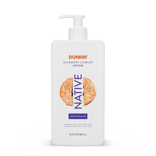 Native Body Lotion - Dunkin Blueberry Cobbler Moisturizer for Dry Skin | 16.5 oz Plant-Based Formula
