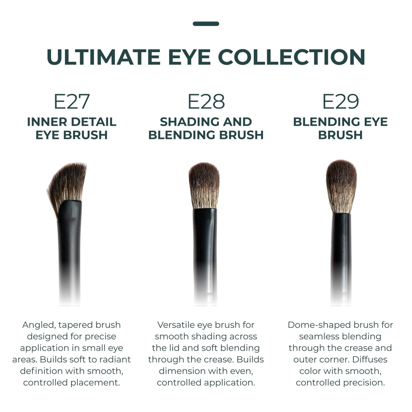 Rose and Ben Beauty E29 Blending Eye Brush | Tapered Dome for Contouring & Depth | Cruelty-Free Bristles