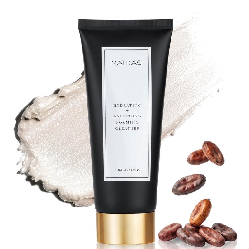 MATKAS Korean Facial Cleanser + Cocoa Seed 6.8 fl. oz. - Mask to Foam Cleanser, pH Balanced Gentle Hydrating Korean Skin Care Foaming Face Wash for Dry Skin, Makeup Remover Face Wash for Oily Skin