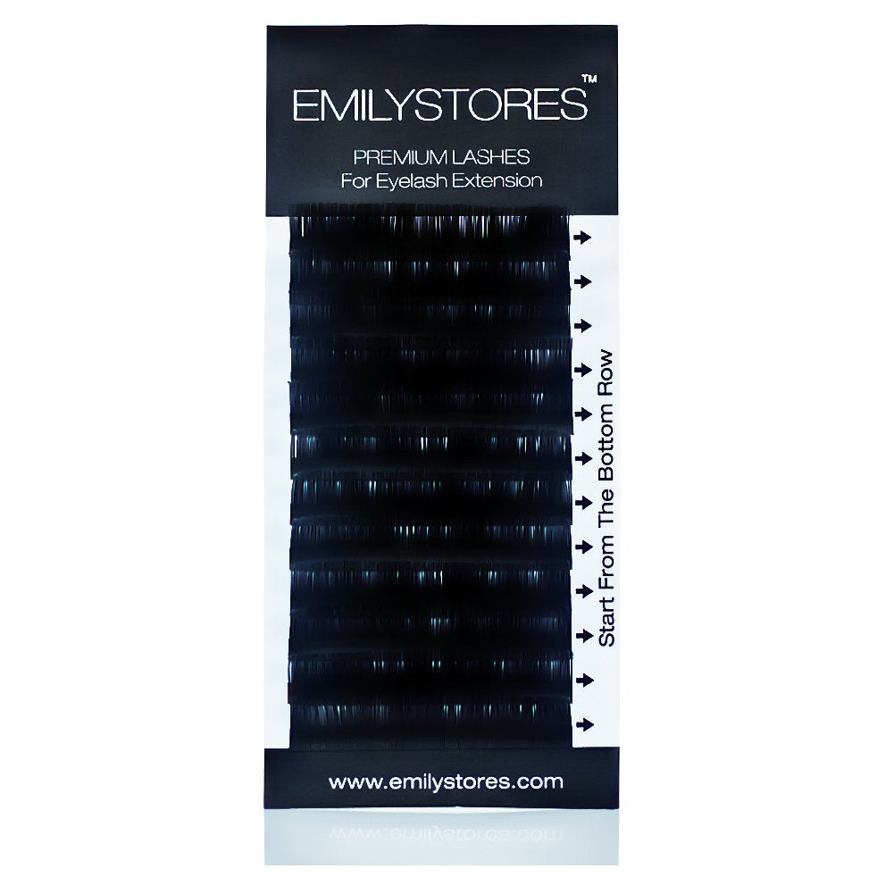 EMILYSTORES Eyelash Extensions 0.10mm Thickness D Curl Length 9mm Volume Individual eyelashes Natural-Looking Single Size For Lash Extension,(0.10,D,9mm)