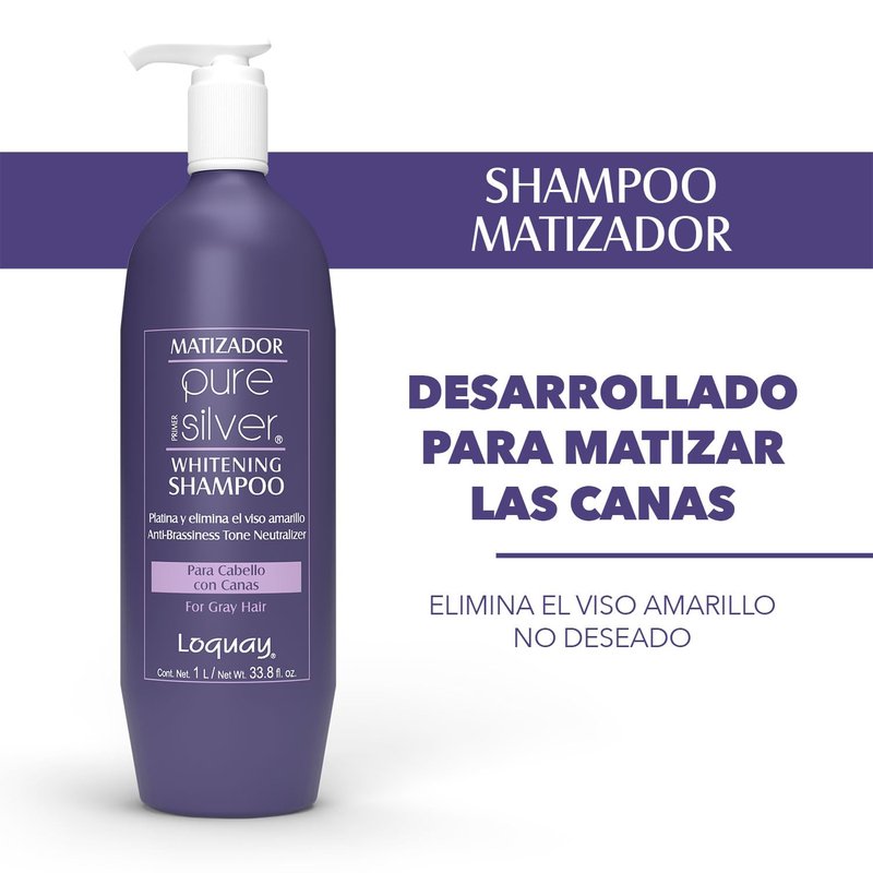 Loquay PURE SILVER Primer Whitening Shampoo - 1L | Brightening Hair Care