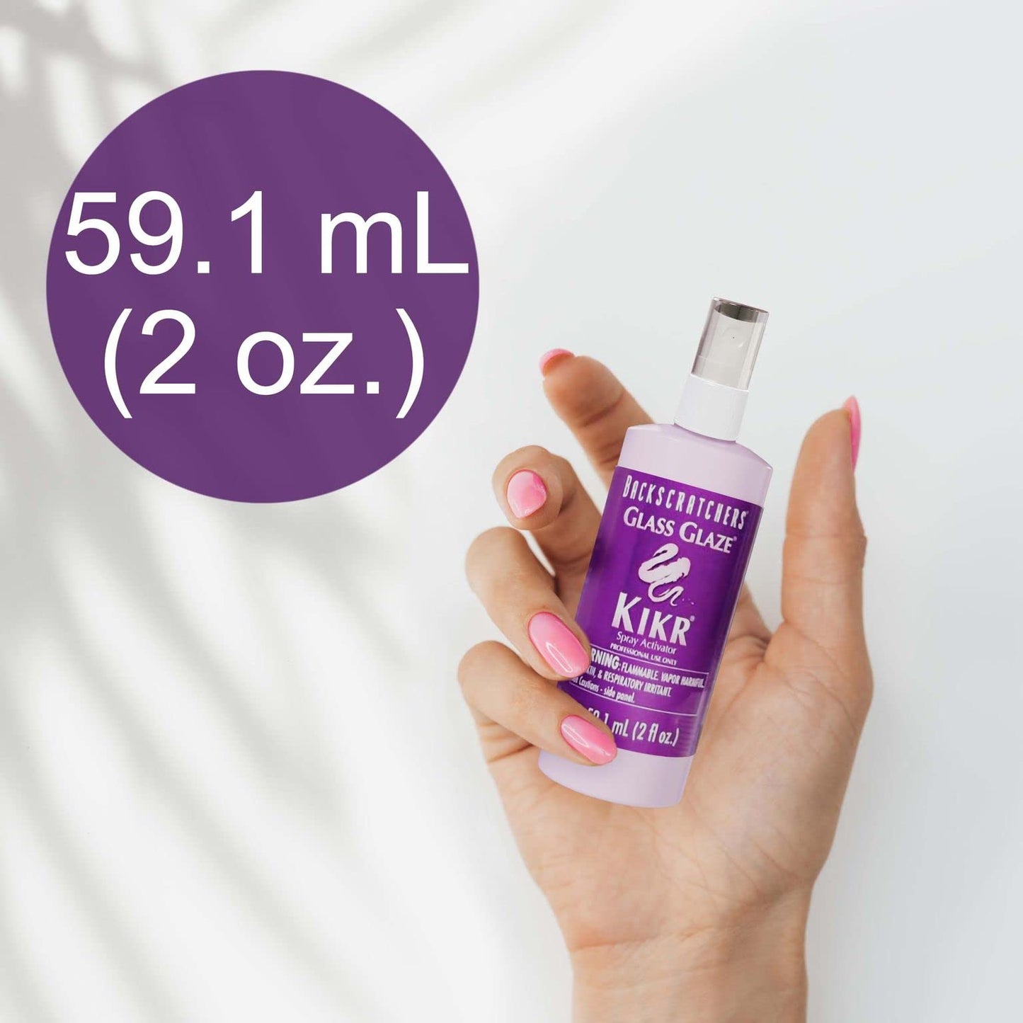 Backscratchers Kikr Activator - Quick Dry Nail Resin Mist for Manicure and Nail Repair Wrap - 2 oz