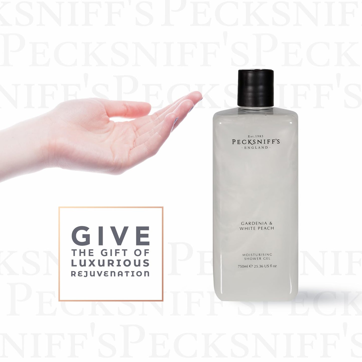 Pecksniff's Gardenia & White Peach Moisturizing Shower Gel | 750ml / 25.36 Fl Oz