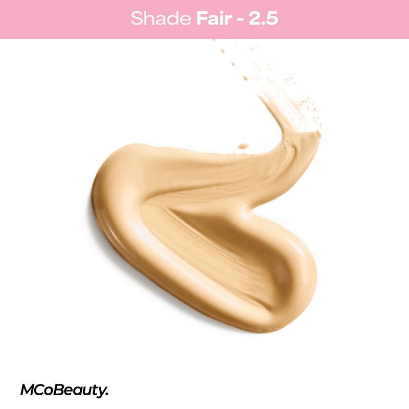 MCoBeauty Flawless Glow Luminous Skin Filter - 2.5 Fair - 4-in-1 Primer, Highlighter & Foundation Booster - Dewy Illuminating Tint Face Makeup with Squalane Vitamin E - Vegan & Cruelty Free
