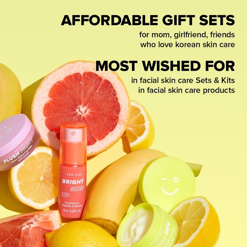 I DEW CARE Skin Care Set - Vitamin To Glow Pack | Kbeauty Facial Kit, Hydrating, Brightening, Moisturizing Glow Set, Vegan, Travel Size, Beauty sets for Teen Girls, Gifts for Women, Stocking Stuffers