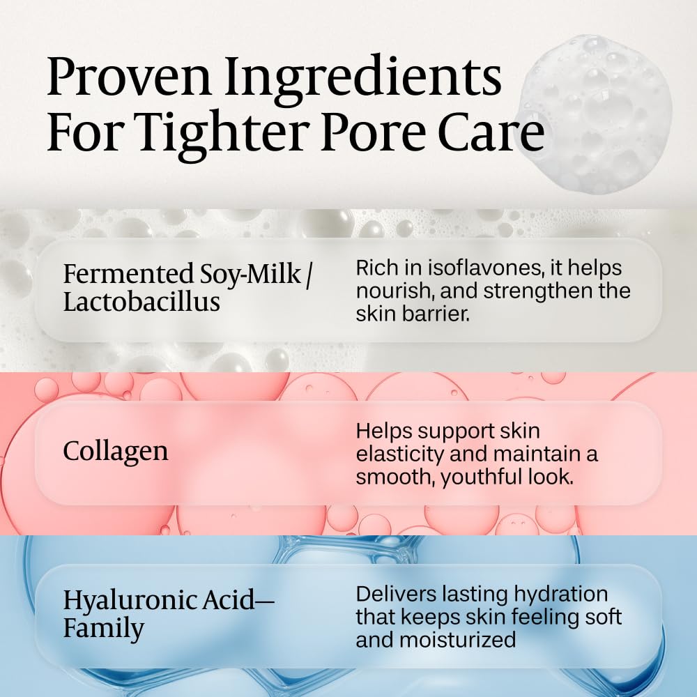 aruen Tofu Collagen Enzyme Powder Cleanser – Fermented Soy-Milk with Collagen & Hyaluronic Acid – Korean Gentle Exfoliating Powder Face Wash for Deep Cleansing & Pore Care (1.41 oz / 40g)