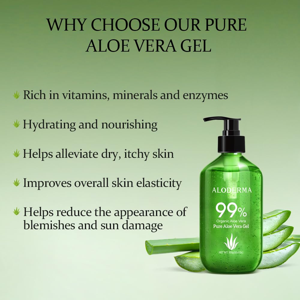 All Purpose Pure Aloe Vera Gels Set - 3 Pieces - 300g Aloe Vera Gel and 114g Aloe Vera Gel x 2pcs