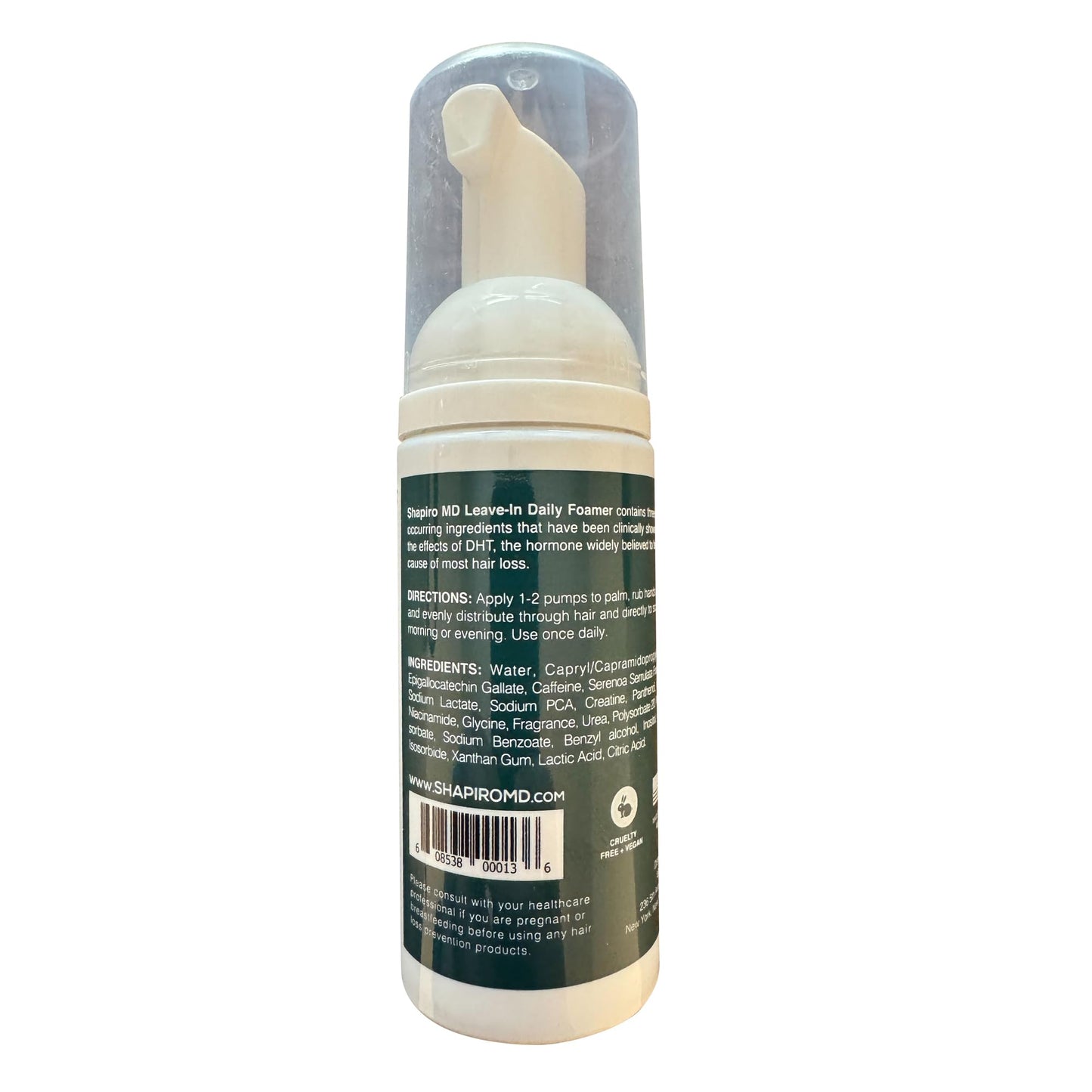 Shapiro MD Hair Growth Experts Hair Loss Leave-In Daily Foam, DHT Fighting Vegan Formula for Thinning Hair Developed by Dermatologists, Experience Healthier, Fuller, 2 Month Supply