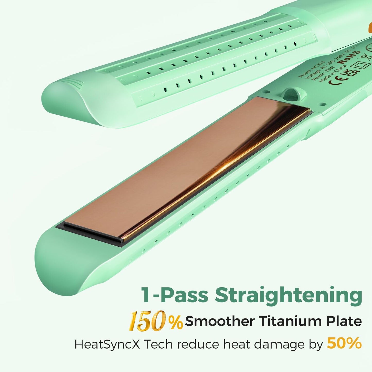 SUNMAY 360°Airflow Hair Straightener,0.95 Inch Titanium Straightener and Curler with Cooling Air Lock in Quick Style,Negative Ions Flat Iron Hair Straightener for Women,Dual Voltage,Auto Shut Off