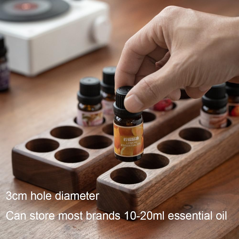 Wooden 7 Slots Wood Essential Oil, Organizer Nail Polish Shelf